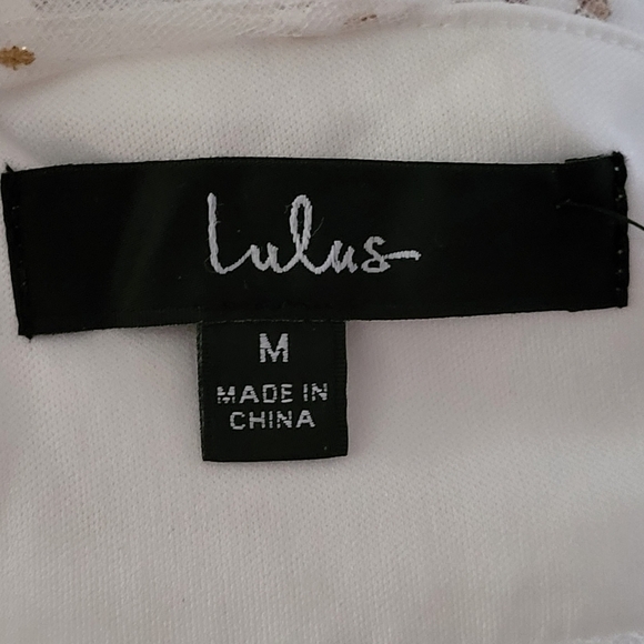 Lulus Ailey Ivory Twist Back Skater Metallic Tulle Mini Dress Size Medium - Picture 11 of 12